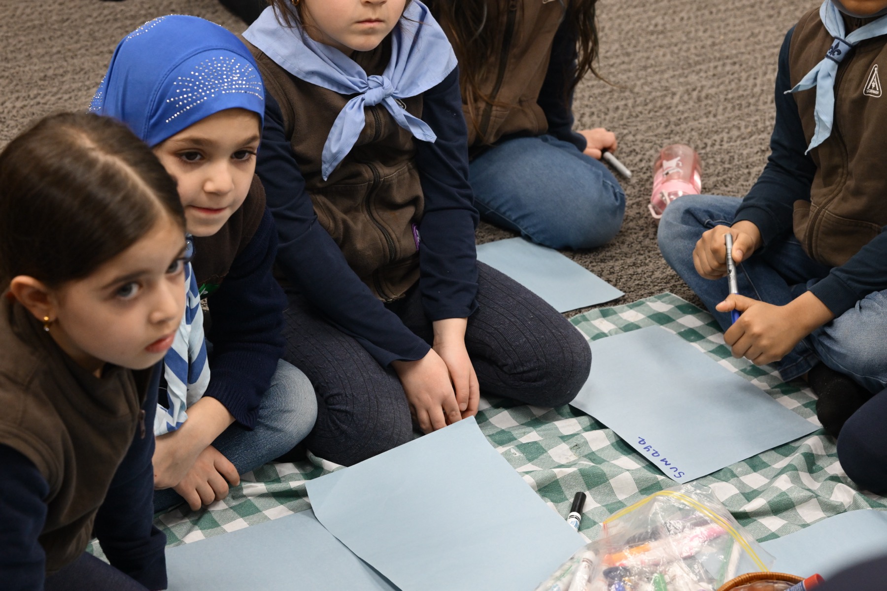 Scouts doing crafts